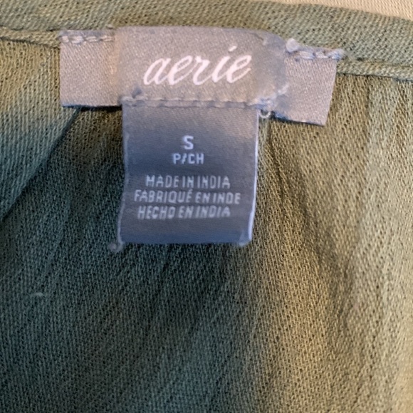 Aerie Peasant Green Oversized Scoop Back Dress Size Small - Picture 13 of 16